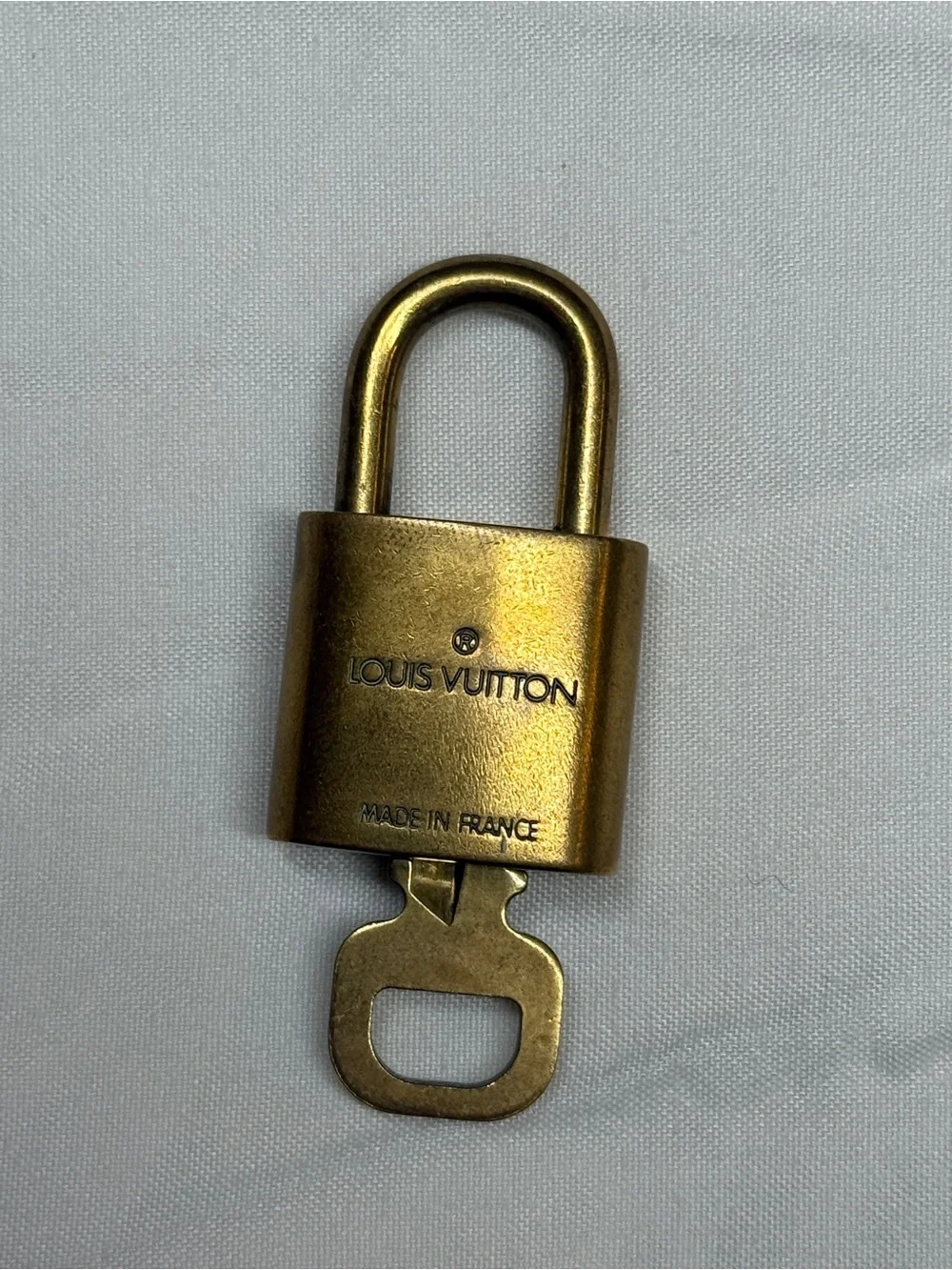 Louis Vuitton Gold Tone Padlock with Key # 322